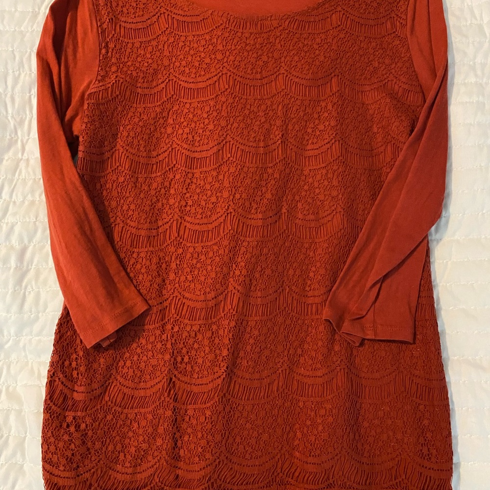 Loft medium shirt with lace front